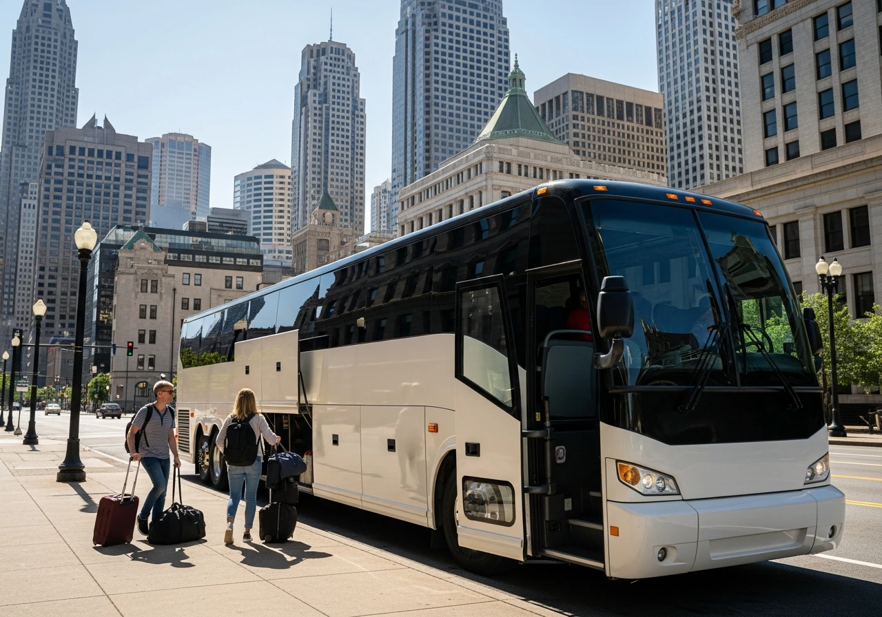 Intercity charter bus from maine