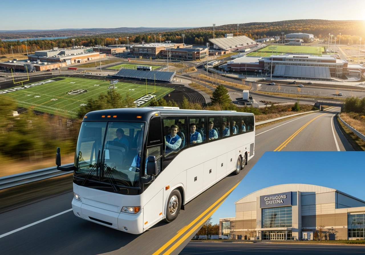 Sports team charter bus rental