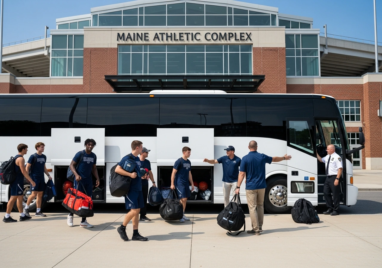 Sports team charter bus
